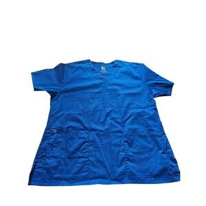 Wonder Work Womens Work Srubs Blue Top Size Large